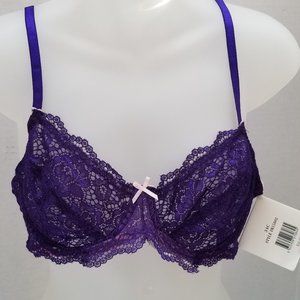 NWT ISSAC MIZRAHI Unlined Purple Perfect Coverage Underwire Bra 34C IM15802